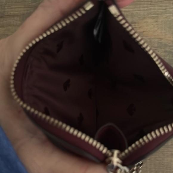 Kate Spade Dark BURGUNDY Leather Keychain Wallet - Picture 2 of 6